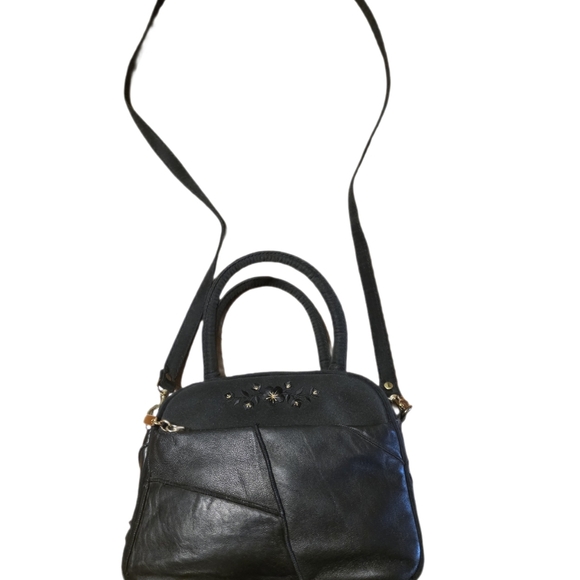 Vintage Boho Leather Patchwork Mini Bag, Starburst Embellished. - Picture 10 of 13